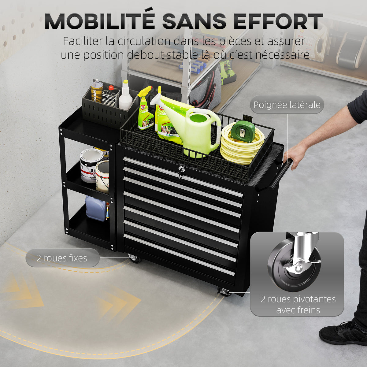 Servante 7 tiroirs - intérieur tiroir