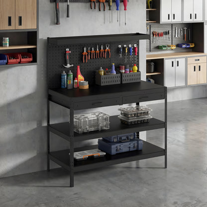 Établi d'atelier - panneau perforé