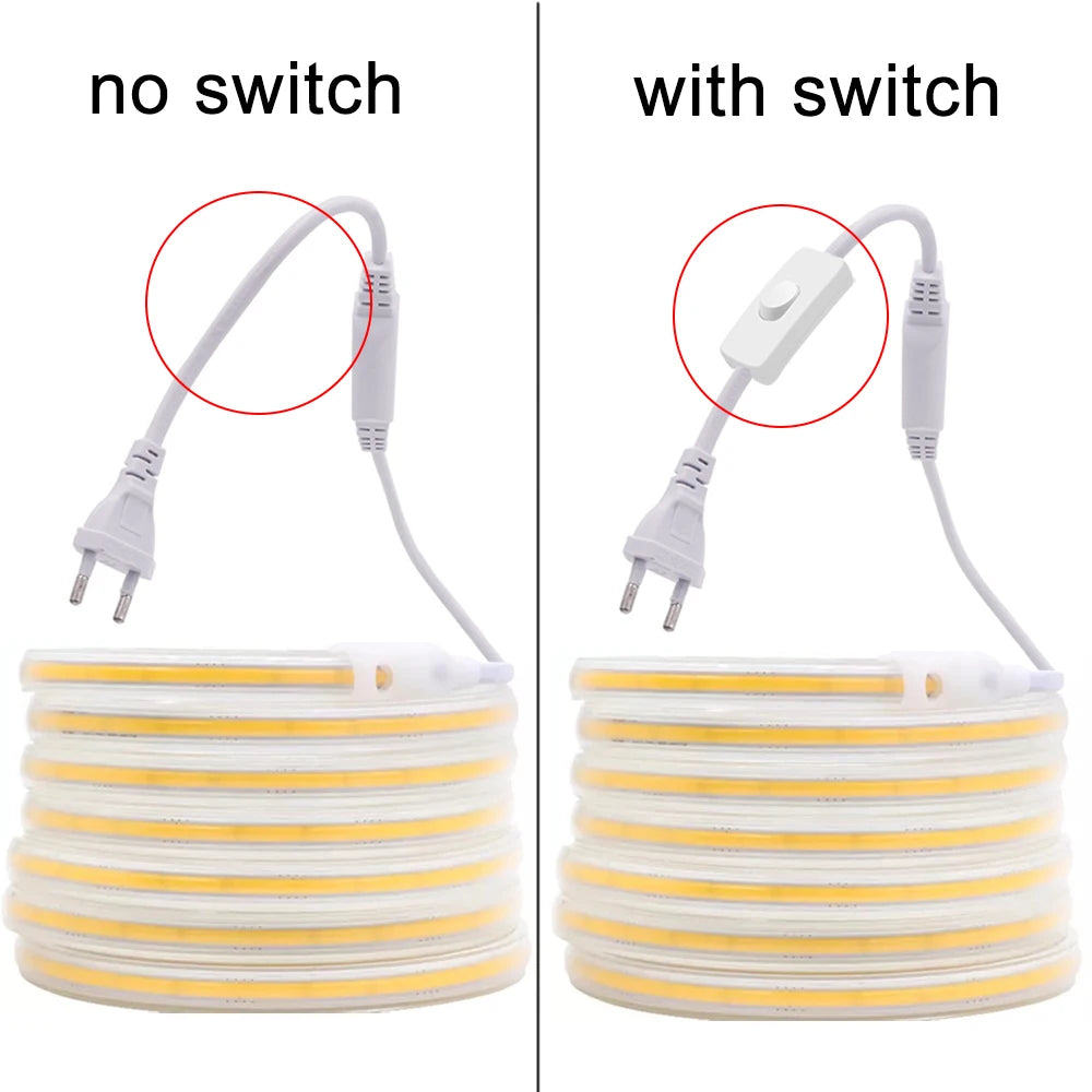 Bande LED COB 220V - avec interrupteur