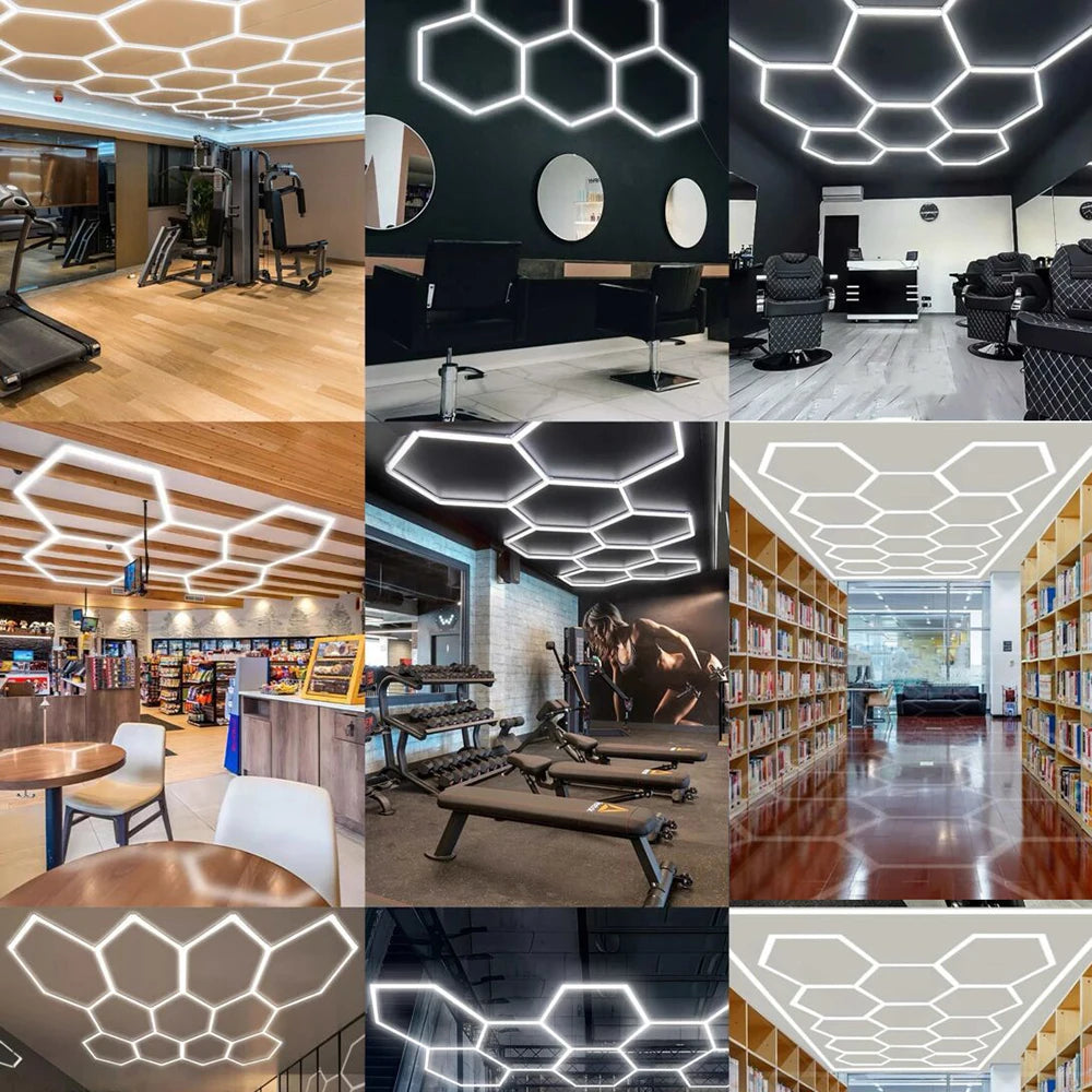 Lampe LED hexagonale - en situation atelier