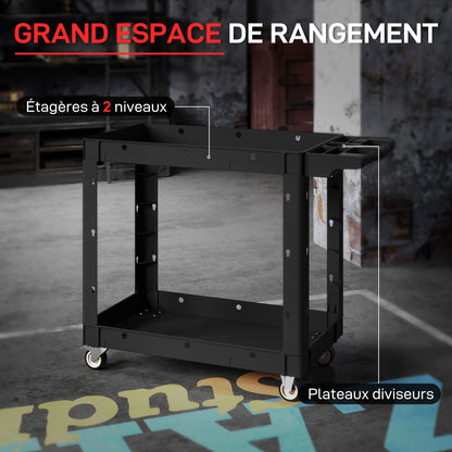 Chariot 2 niveaux - roulettes