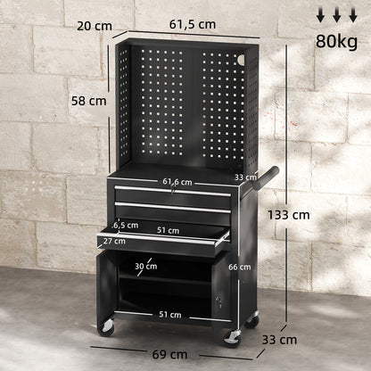 Servante 3 tiroirs - meuble 2 niveaux