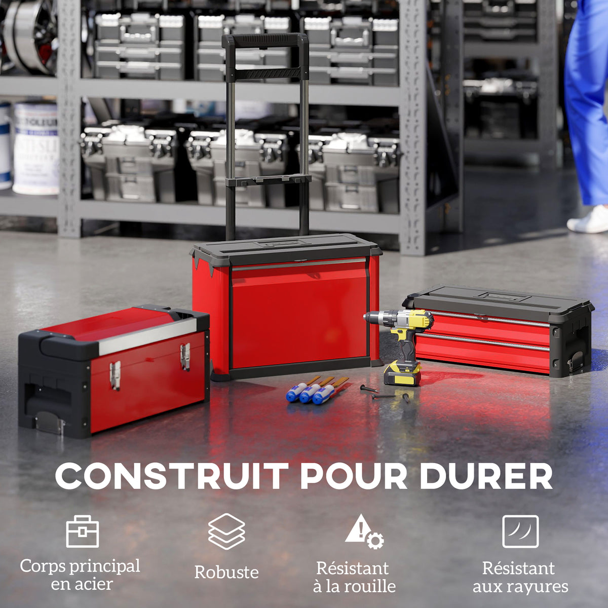 Dimensions du lot de boîtes à outils