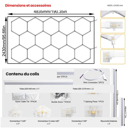 Dimensions et contenu du colis, 14 modules avec cadre
