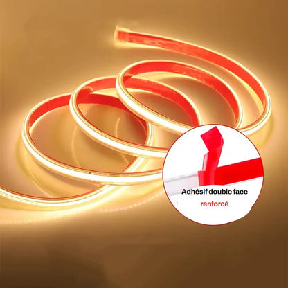 Adhesif double face renforce au dos de la bande