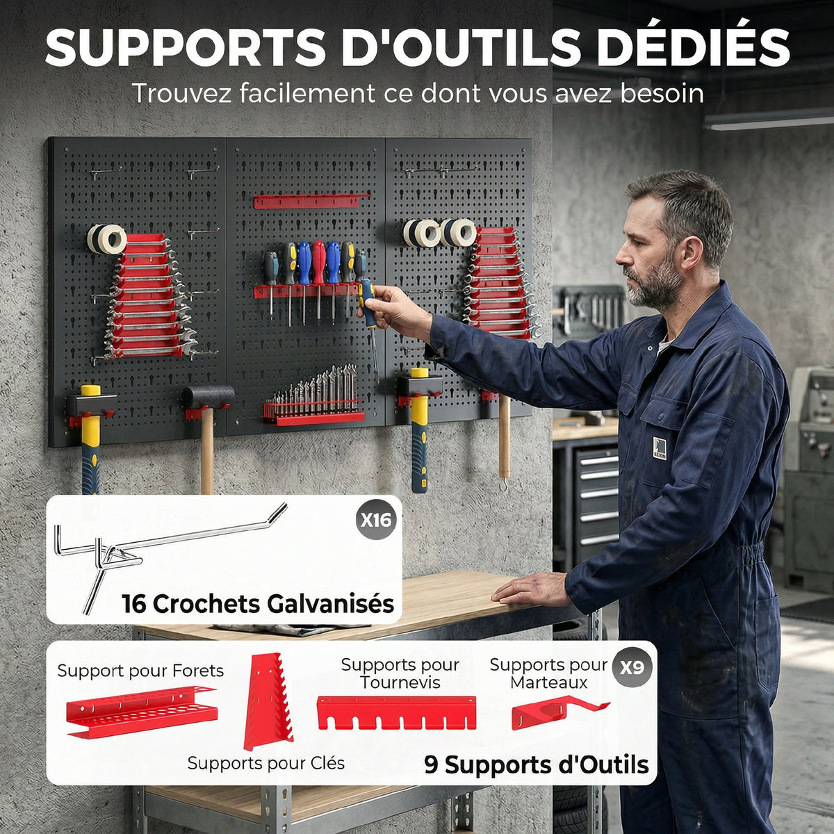 Panneau perforé acier vue de détail