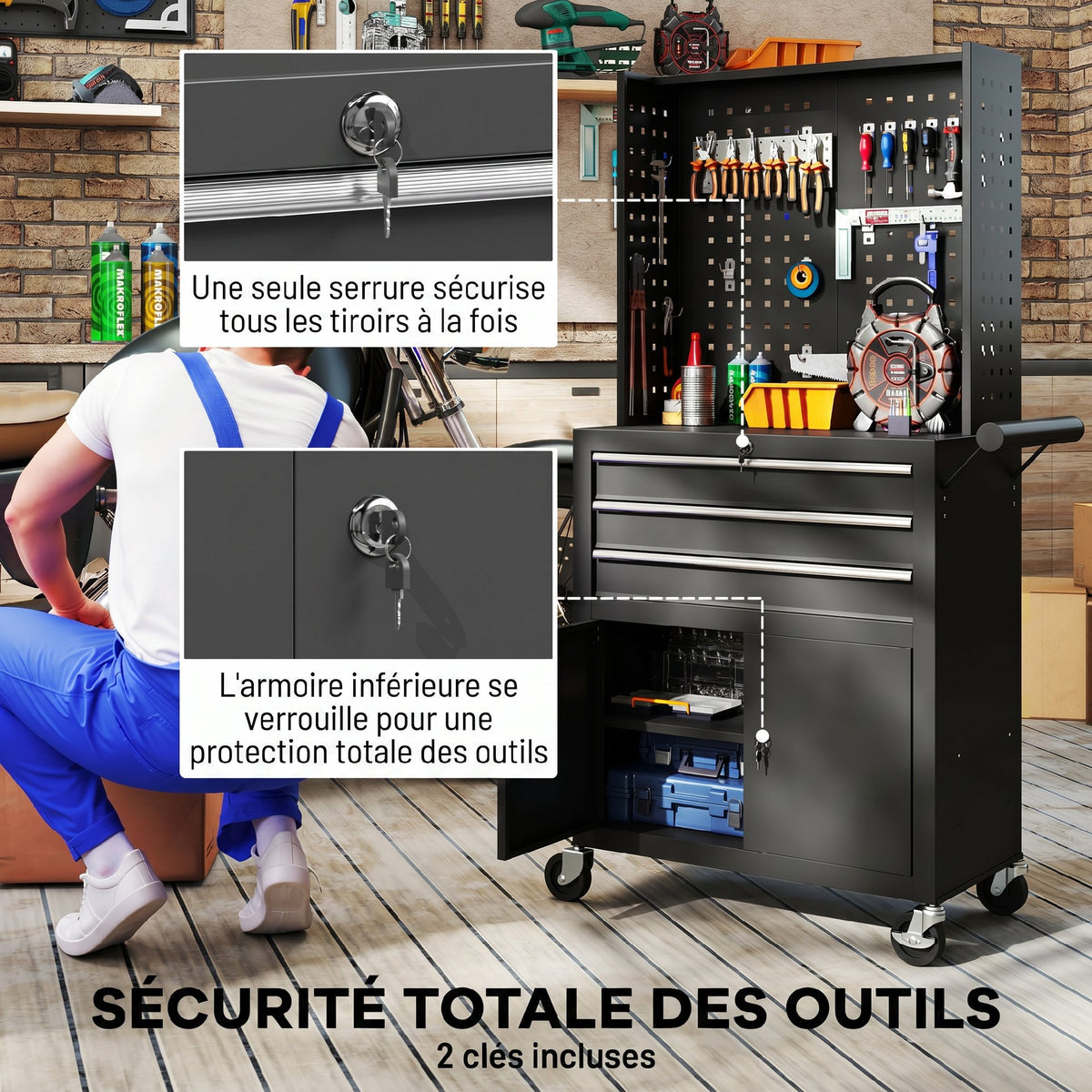 Servante 3 tiroirs - en situation